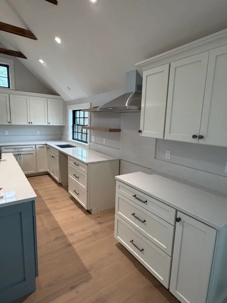 Cabinet painting service for residential kitchens and bathrooms, featuring professional painters delivering smooth, factory-like finishes with precision and attention to detail. The process includes deep cleaning, degreasing, sanding, surface preparation, priming, and high-quality paint application on cabinets, doors, and drawers. Durable, modern finish that transforms outdated cabinetry, enhances kitchen aesthetics, and increases home value. Professional cabinet painting, kitchen cabinet refinishing, cabinet resurfacing, residential painting services, home improvement, high-end finishes, smooth spray finish, premium coatings, scratch-resistant and long-lasting results, licensed painters, Massachusetts painting company, Cape Cod cabinet painting, flawless results.